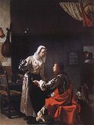 MIERIS, Frans van, the Elder Tavern scene oil painting